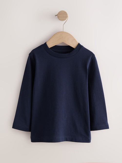 Navy Long Sleeve Plain T-Shirt (3mths-7yrs)