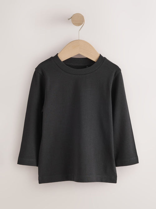 Black Long Sleeve Plain T-Shirt (3mths-7yrs)