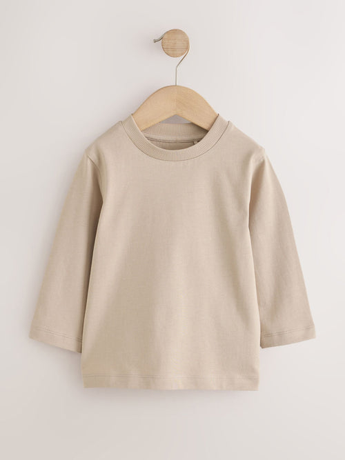 Neutral Long Sleeve Plain T-Shirt (3mths-7yrs)