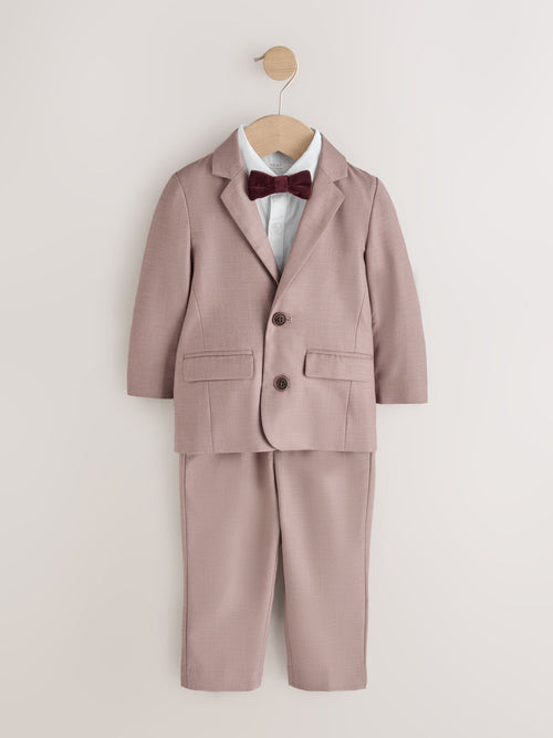 Brown Blazer, Shirt & Trouser Set Blazer Shirt Trousers and Bow Tie Set (3mths-12yrs)