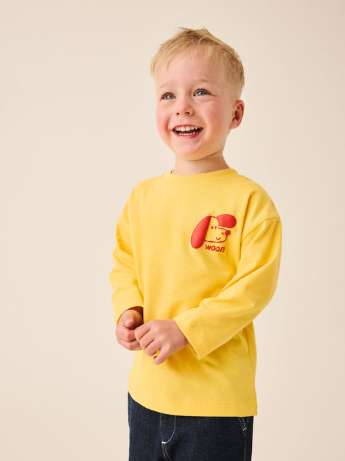 Yellow Dog Long Sleeve Small Graphic Printed T-Shirt (3mths-7yrs)