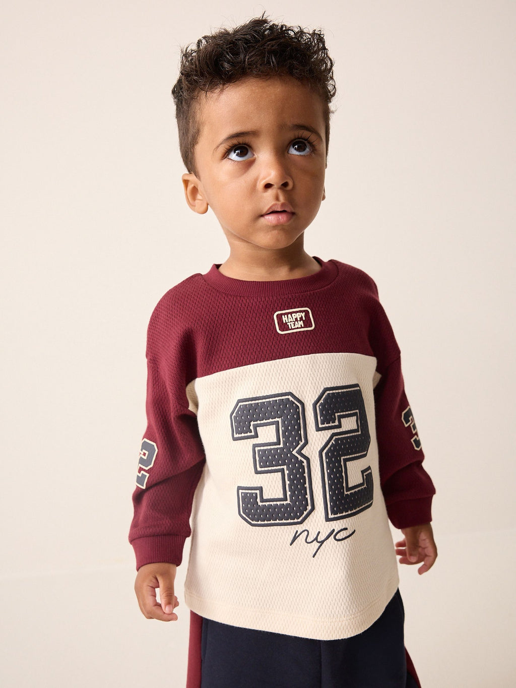 Berry/Ecru Varsity Top and Joggers Set (3mths-7yrs)