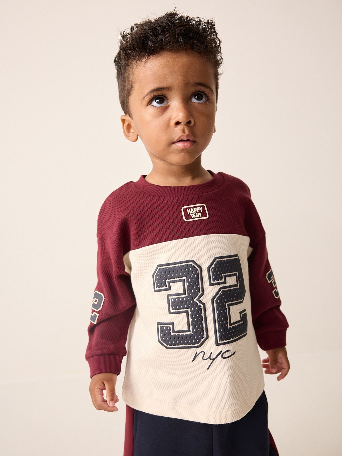 Berry/Ecru Varsity Top and Joggers Set (3mths-7yrs)