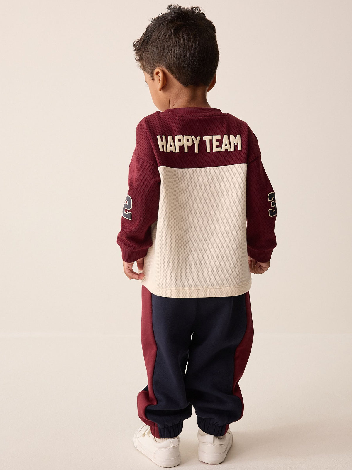 Berry/Ecru Varsity Top and Joggers Set (3mths-7yrs)