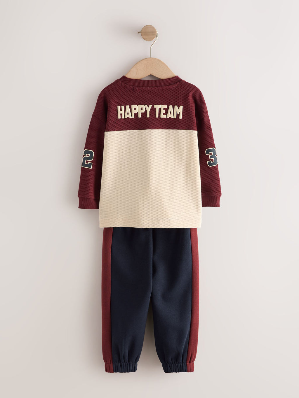 Berry/Ecru Varsity Top and Joggers Set (3mths-7yrs)
