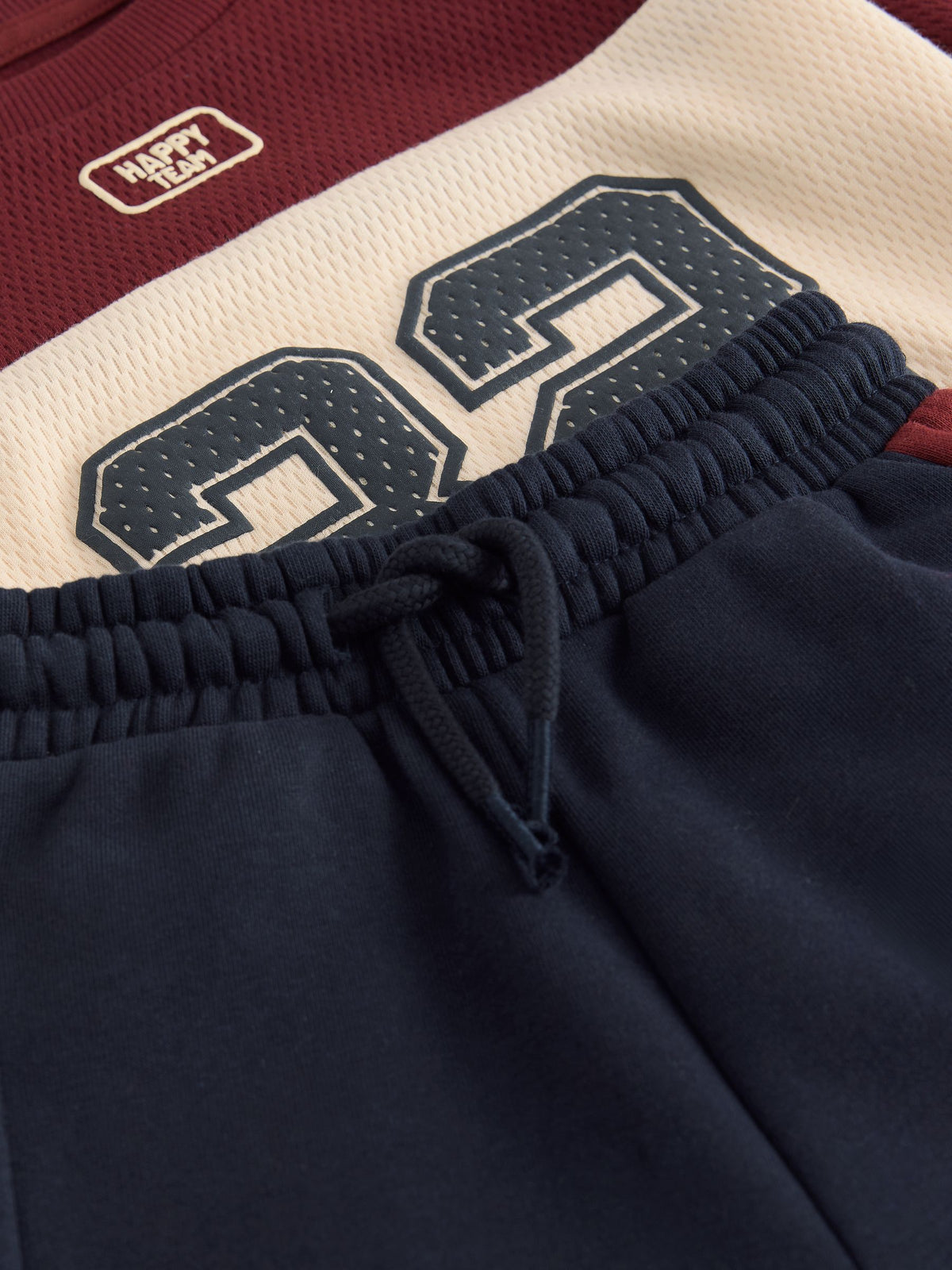 Berry/Ecru Varsity Top and Joggers Set (3mths-7yrs)