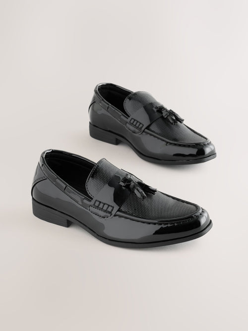 Black Patent Tassel Standard Fit (F) Smart Loafers