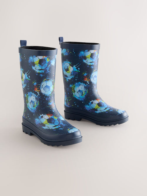 Navy Football Rubber Wellies