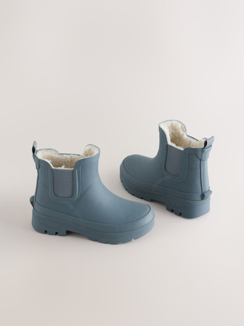 Grey Warm Lined Ankle Wellies