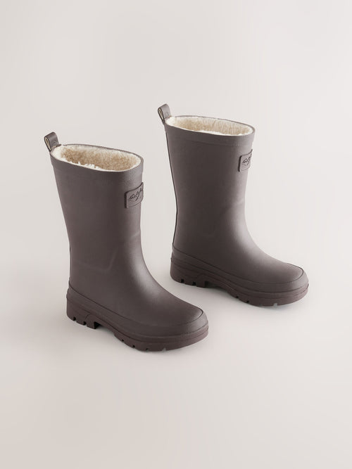 Chocolate Brown Warm Lined Wellies