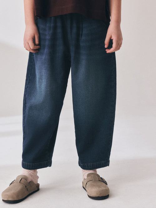 Dark Wash Jersey Denim Baggy Loose Fit Jeans (3-16yrs)