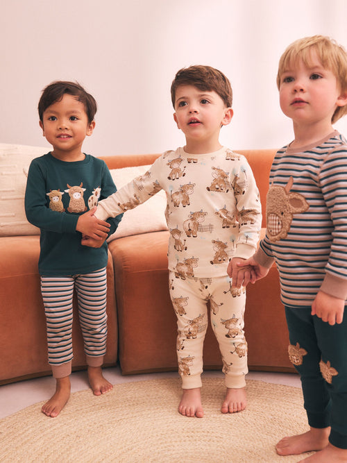 Brown Hamish Snuggle Pyjamas 3 Pack (9mths-10yrs)
