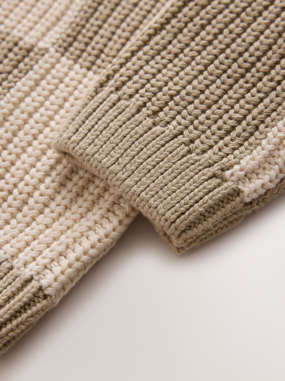 Neutral Checkerboard Knitted Crew Neck Jumper (3mths-7yrs)