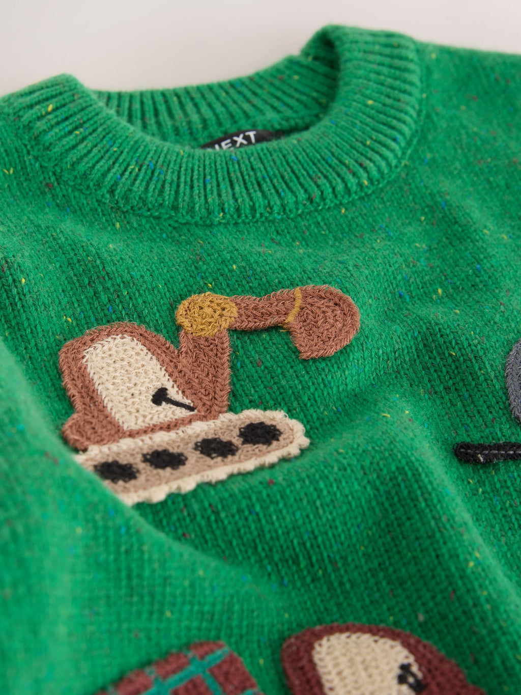 Green Transport Character Knitted Crew Neck Jumper (3mths-7yrs)