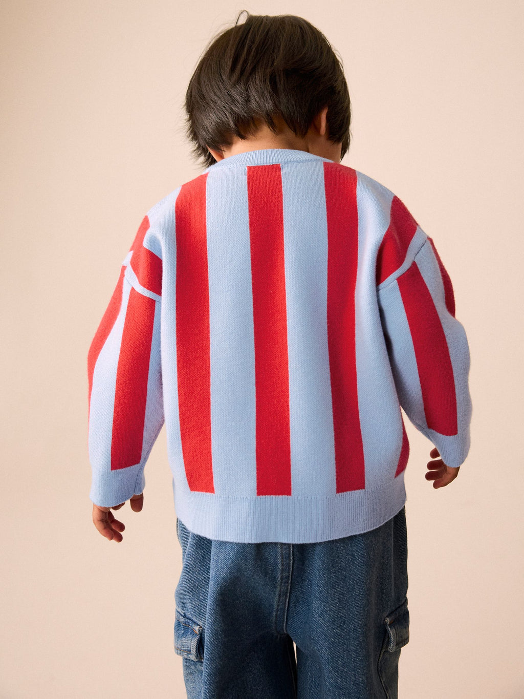 Red/Blue Toast Knitted Crew Neck Jumper (3mths-7yrs)