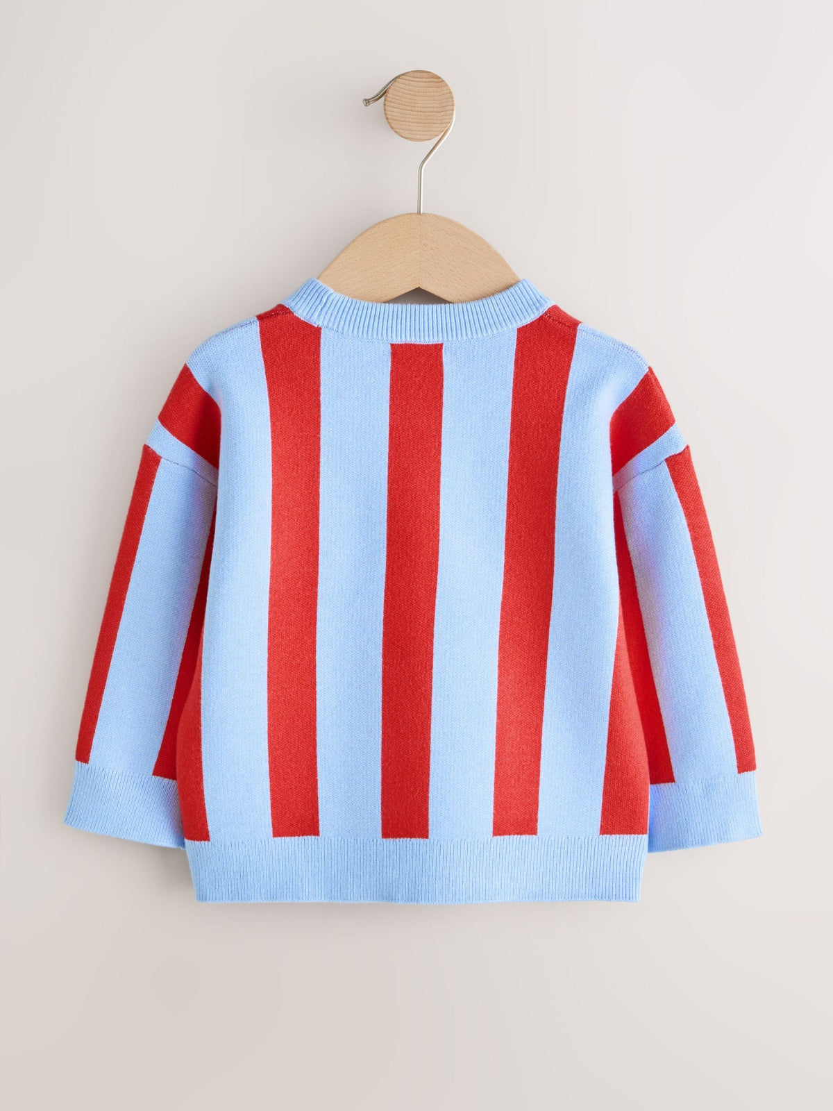 Red/Blue Toast Knitted Crew Neck Jumper (3mths-7yrs)