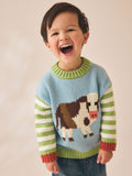 Multi Bright Cow Character Knitted Crew Neck Jumper (3mths-7yrs)