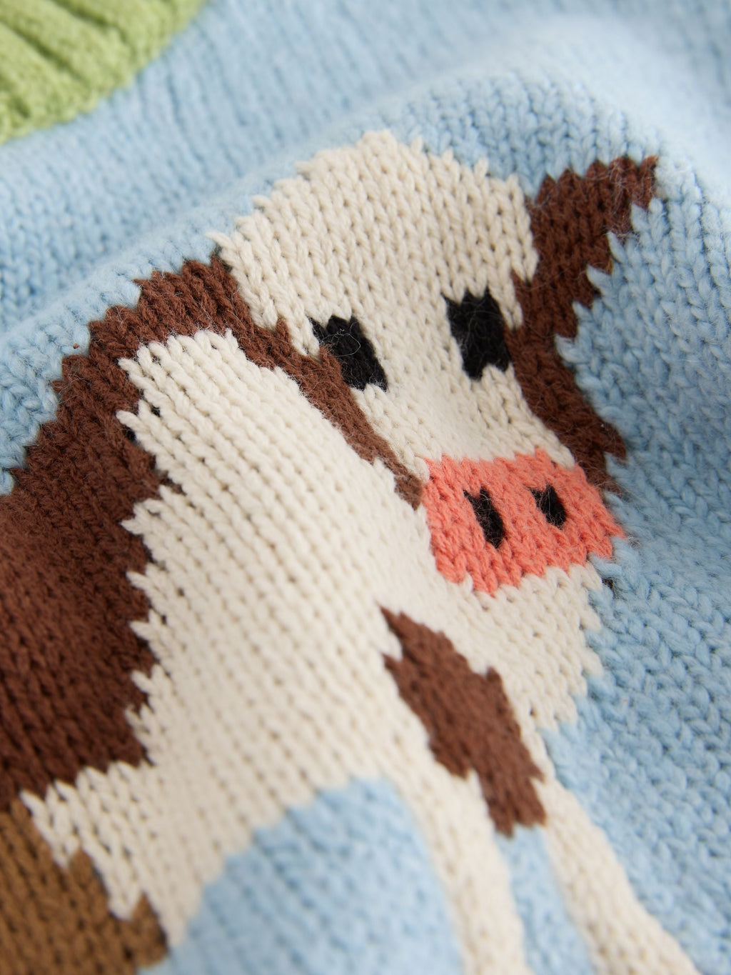 Multi Bright Cow Character Knitted Crew Neck Jumper (3mths-7yrs)