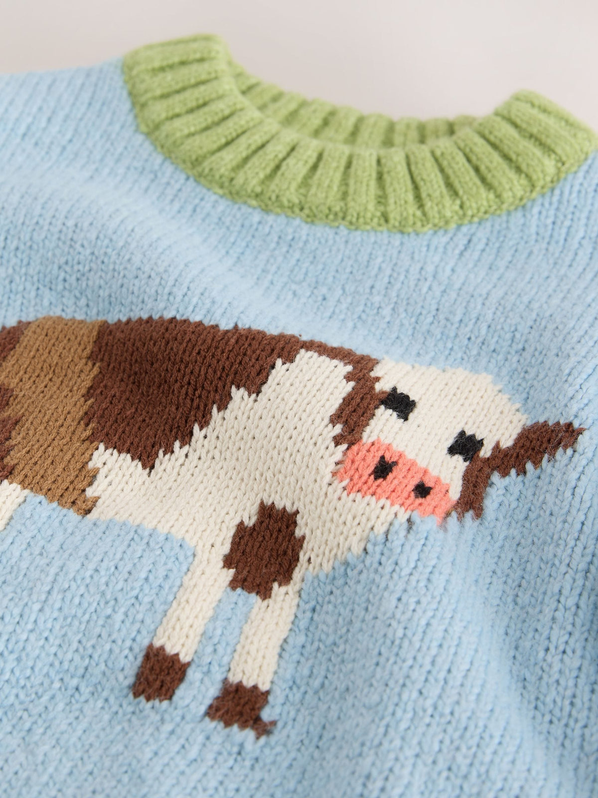 Multi Bright Cow Character Knitted Crew Neck Jumper (3mths-7yrs)