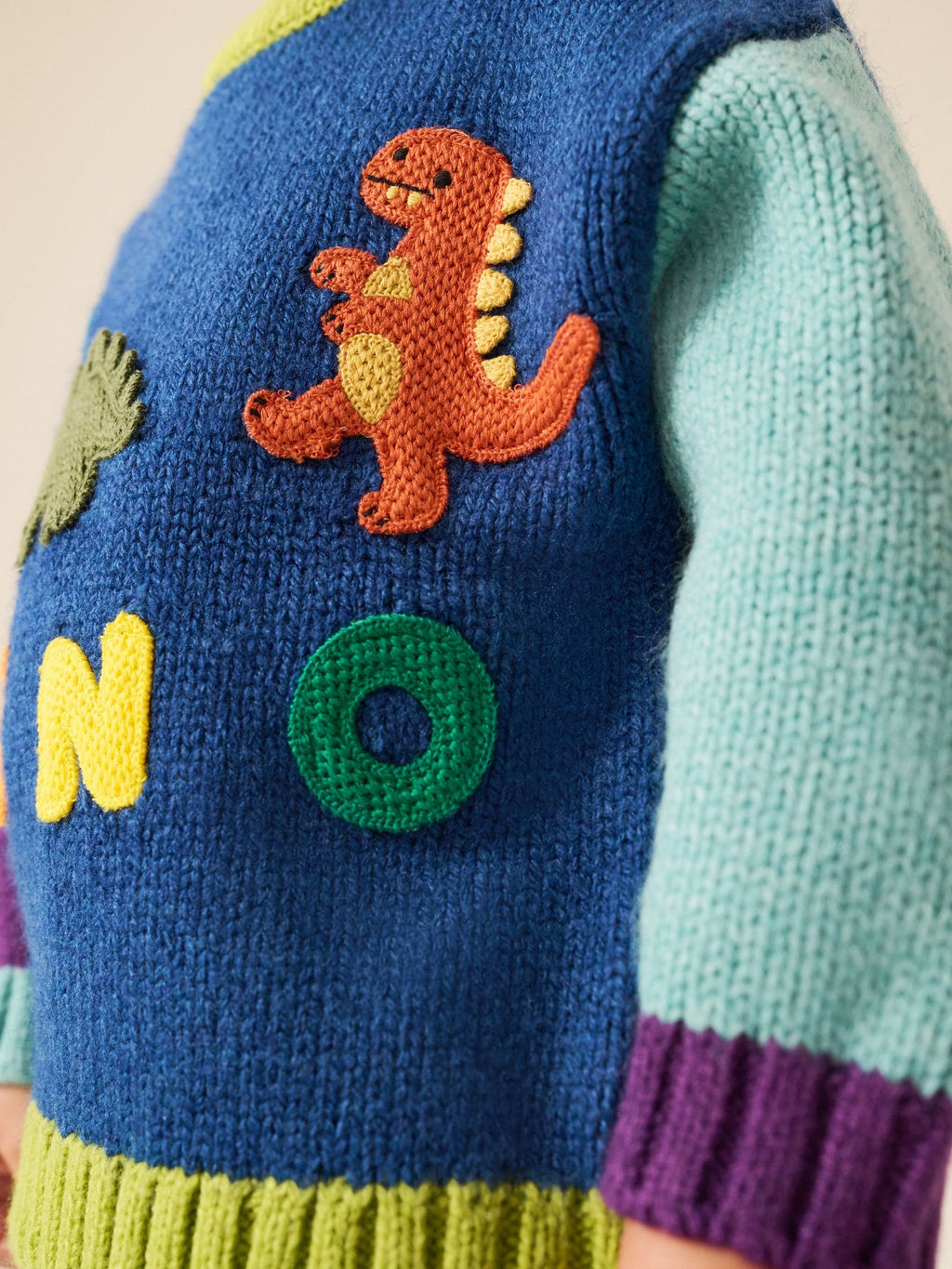 Green/Blue Character Knitted Crew Neck Jumper (3mths-7yrs)