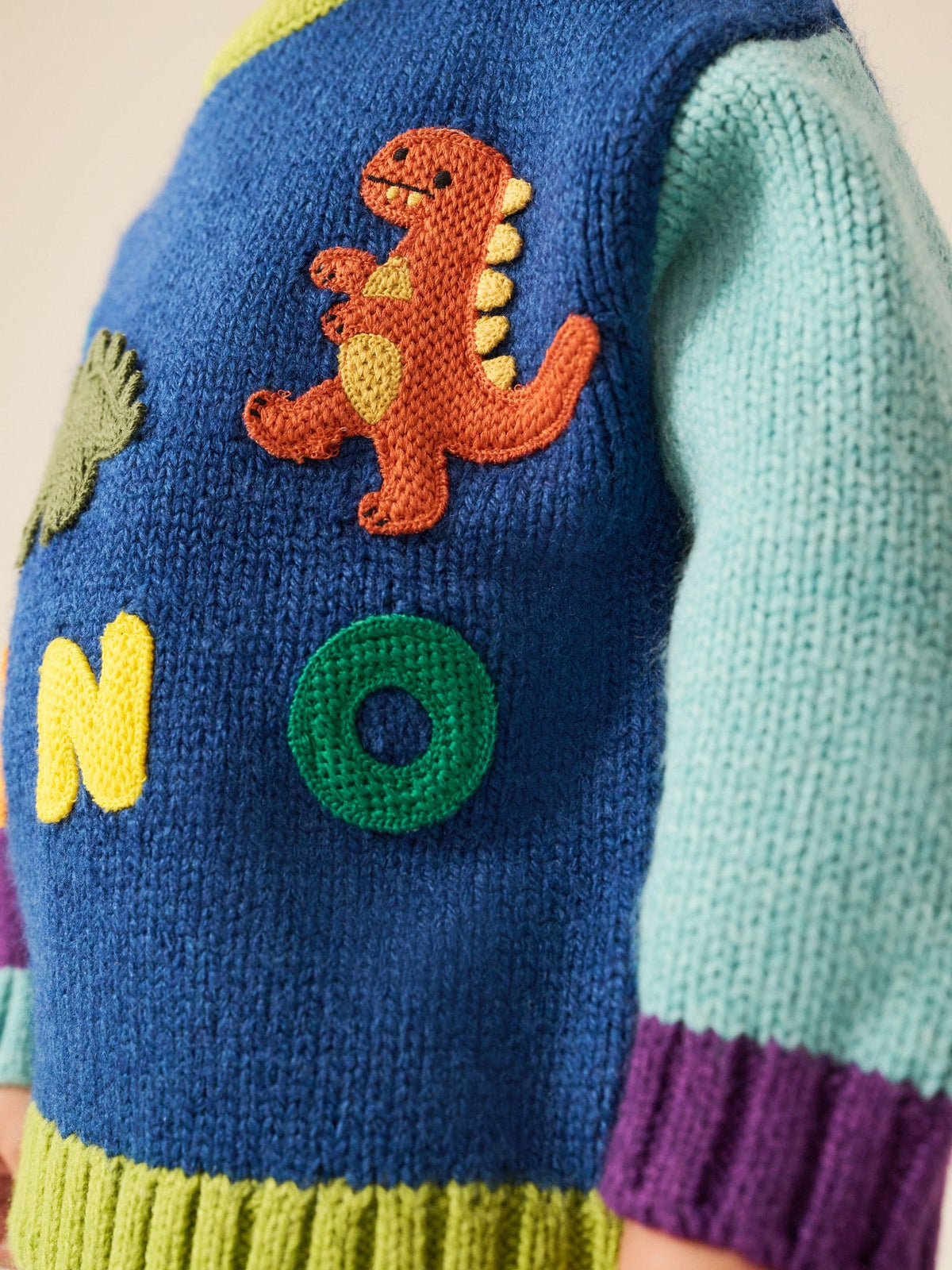 Green/Blue Character Knitted Crew Neck Jumper (3mths-7yrs)