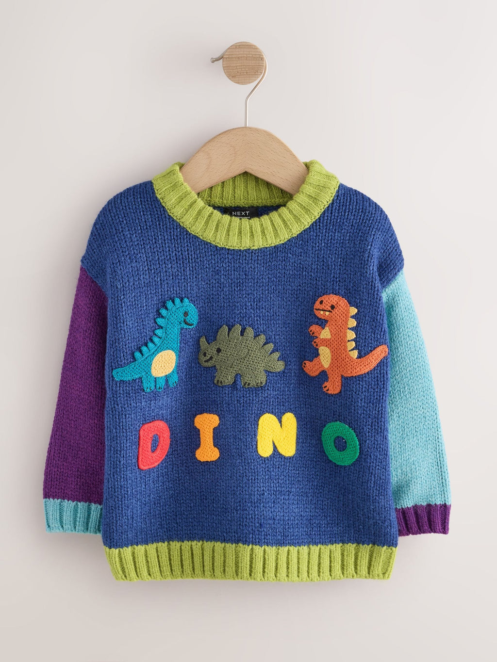 Green/Blue Character Knitted Crew Neck Jumper (3mths-7yrs)