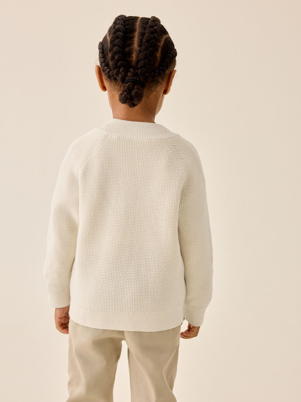 Ecru Textured Zip Up Knitted Bomber Cardigan (3mths-7yrs)