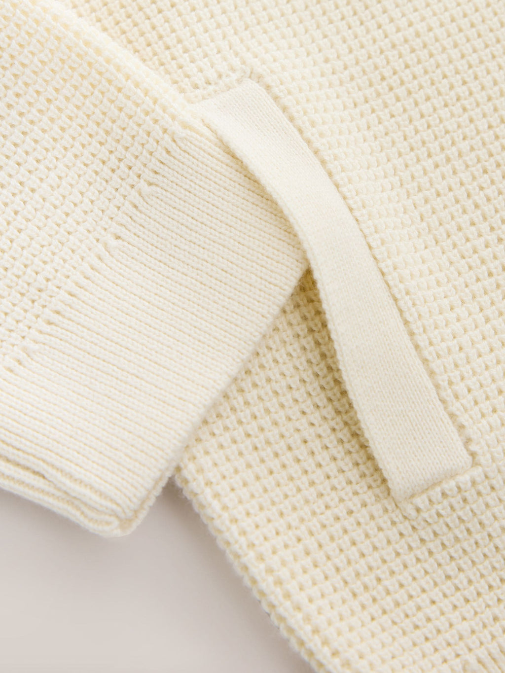Ecru Textured Zip Up Knitted Bomber Cardigan (3mths-7yrs)