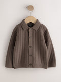 Mink Brown Button Through Knitted Polo Shirt (3mths-7yrs)