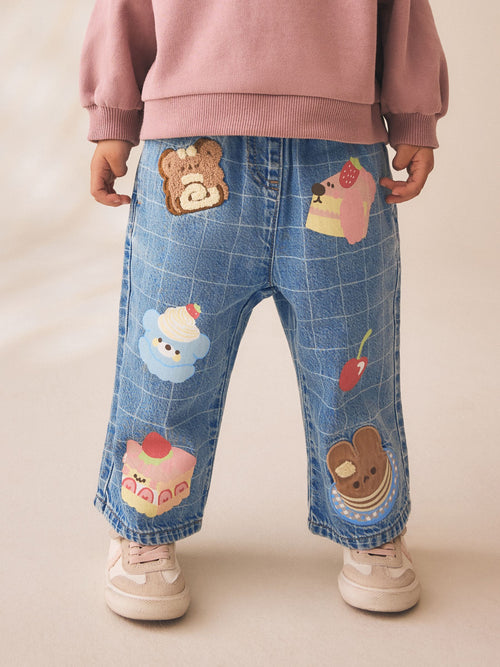Dog Cake Print Wide Leg Jeans (3mths-7yrs)