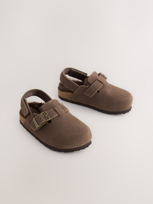 Chocolate Brown Standard Fit (F) Leather Clogs