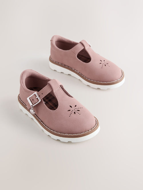 Pink Wide Fit (G) T-Bar Shoes