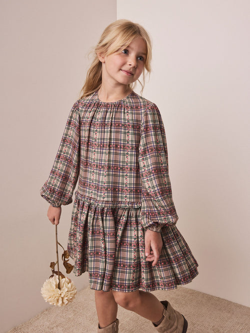 Brown Check Dress (3-16yrs)