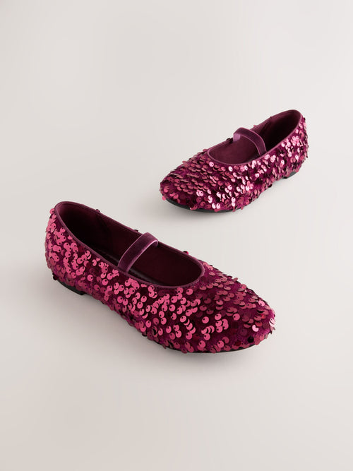 Berry Red Standard Fit (F) Sequin Ballet Shoes