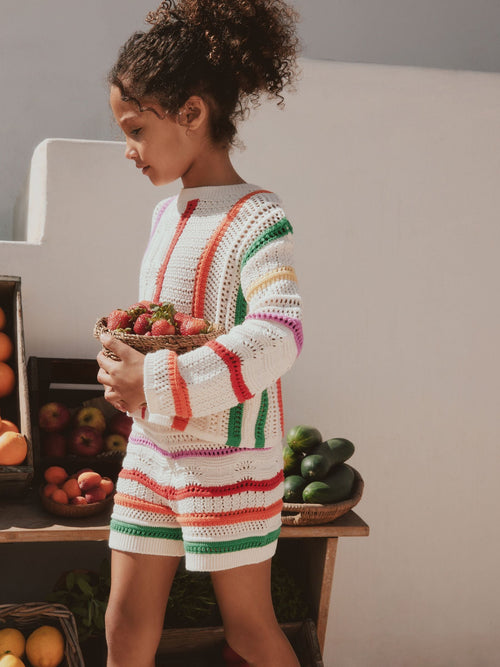 Rainbow Knitted Top & Shorts Set (3-16yrs)