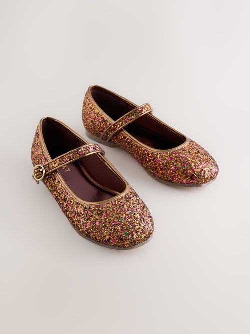 Rust Brown Glitter Standard Fit (F) Mary Jane Shoes