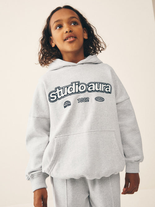 Grey Slogan Hoodie (3-16yrs)