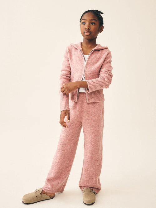 Pink Knitted Hoodie & Trousers Set (3-16yrs)