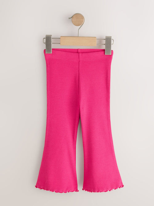 Berry Red Ribbed Flare Leggings 5 Pack (3mths-7yrs)