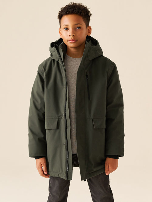 Khaki Green Waterproof Parka Coat (3-17yrs)