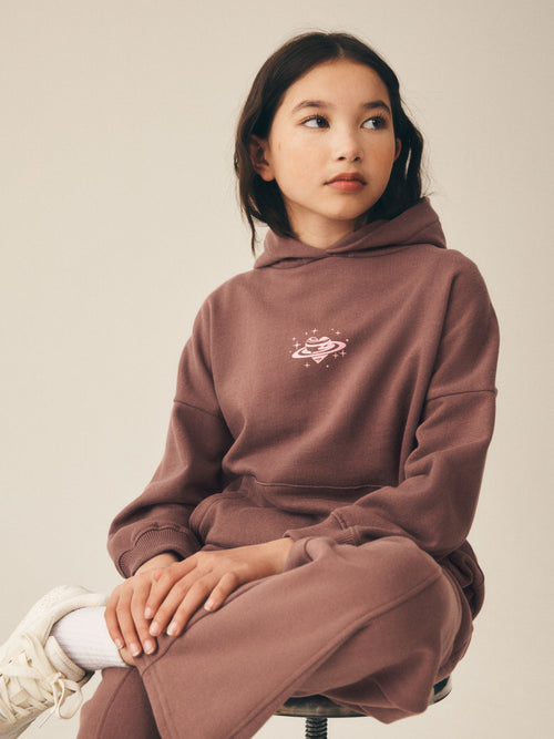 Chocolate Brown Cosmic Hoodie (3-16yrs)
