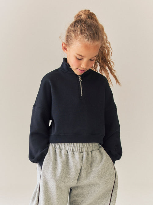 Black Quarter Zip Sweatshirt (3-16yrs)