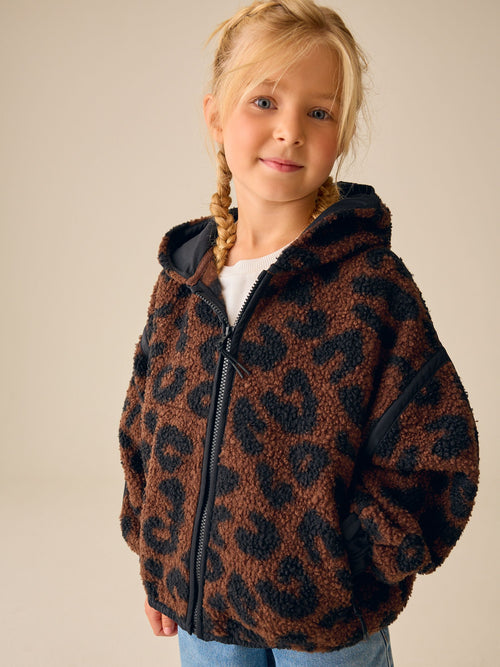 Animal Zip up Hooded Borg Jacket (3-16yrs)