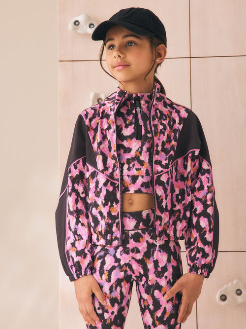 Pink Animal Sports Zip Up Jacket (3-16yrs)