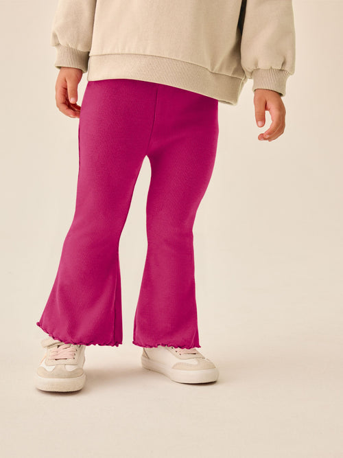 Berry Pink Rib Flare Leggings (3mths-7yrs)