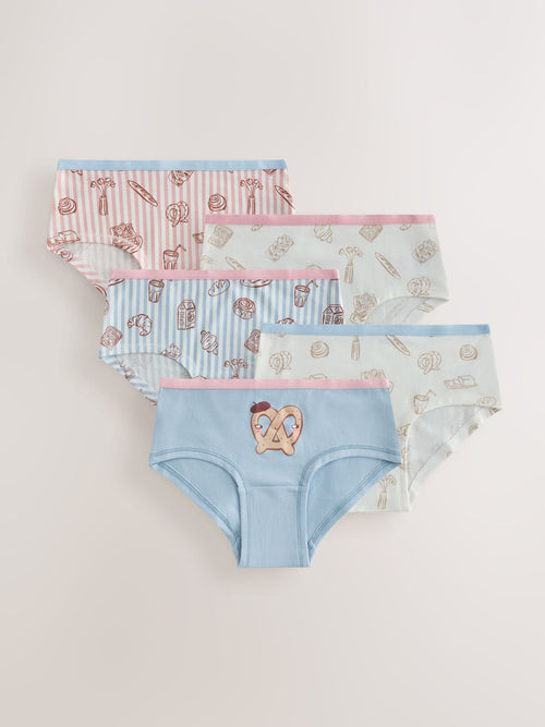 Pink Bakery Print Hipster Briefs 5 Pack (2-16yrs)