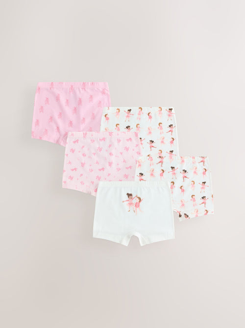 Pink Ballerina Short Briefs 5 Pack (2-16yrs)