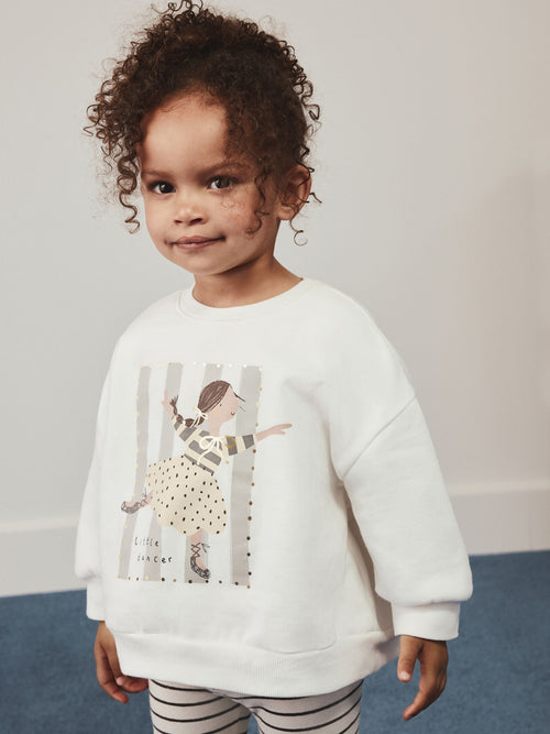 Cream Little Dancer Crew Neck Sweatshirt (3mths-7yrs)