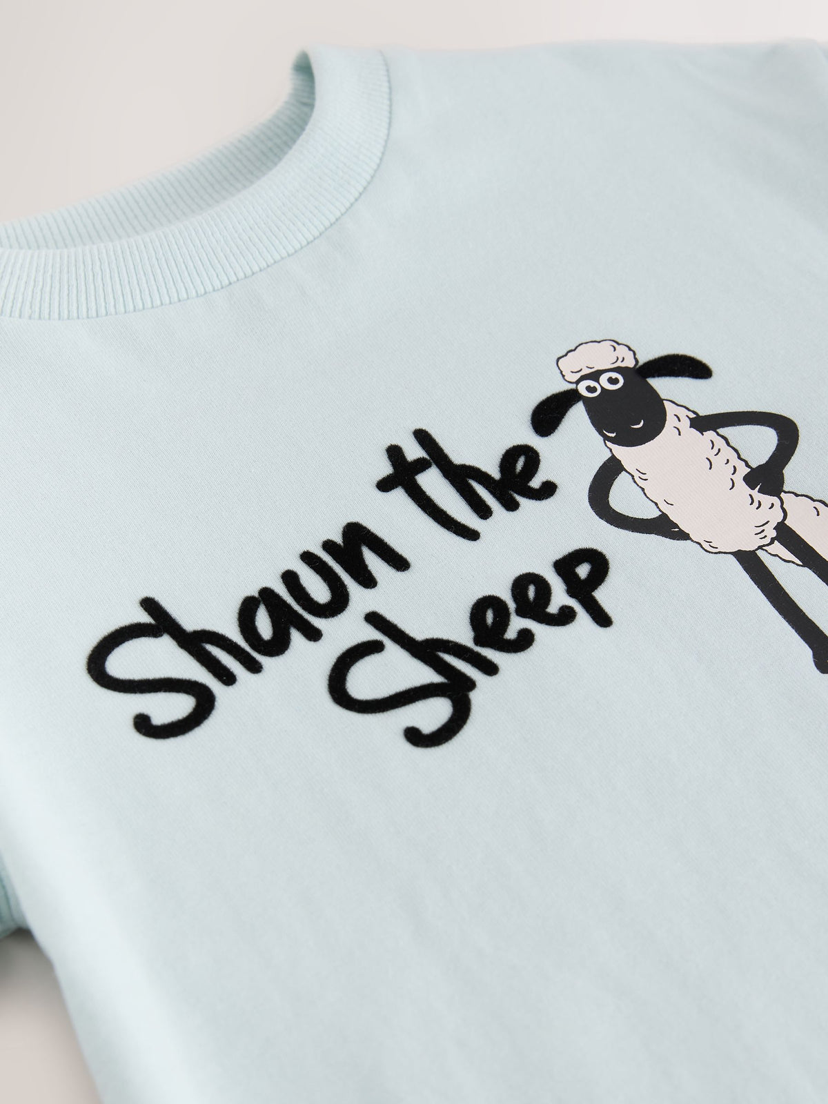 Pale Blue Shaun The Sheep Long Sleeve T-Shirt (3mths-7yrs)