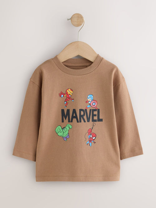 Brown Long Sleeve Marvel T-Shirt (6mths-8yrs)